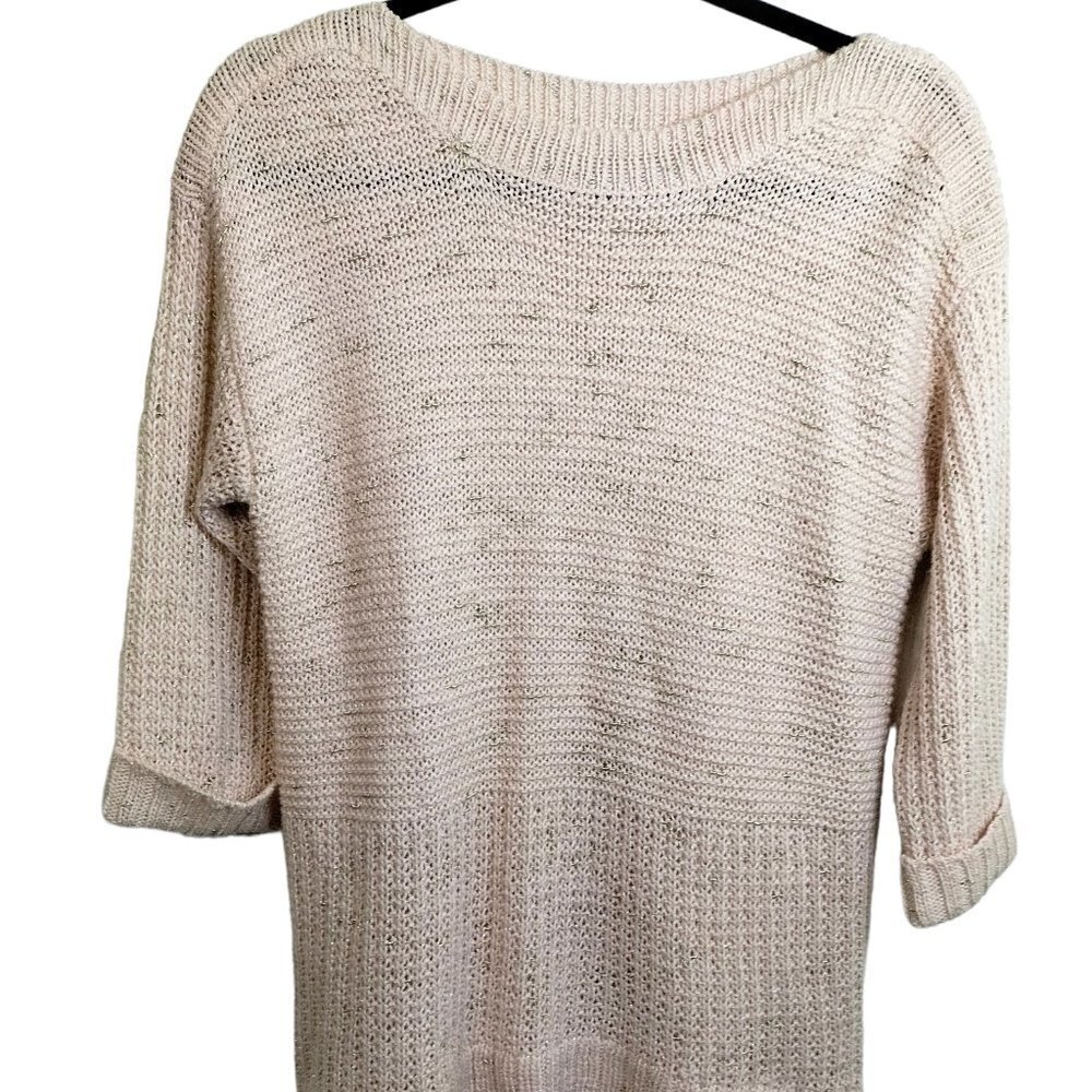 1089)Chico's Knit Wool Blend Shimmer Soft Sweater Size 1/US 8